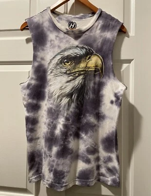 Camiseta sin mangas Hybrid Eagle blanca y gris tie dye musculosa motociclista M 38-40 Foto 1 de 4
