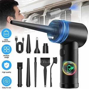 Elektrische Staubgebläse Air Duster Luftgebläse Sofa Auto Laptop Reinigungsset - Afbeelding 1 van 12
