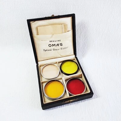 Genuine OMAC Optical Glass Filters and Case Kodak Glass Filters UV Yellow Red - Image 1 of 4