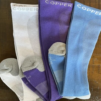 3 Pair TOMMIE COPPER Unisex Ultra-Fit Over Calf Compression Socks Sz M NEW - Image 1 of 4