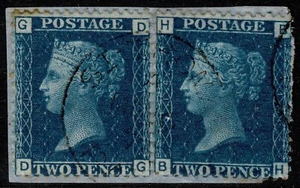 1858 GB Used Abroad ST THOMAS CDS SG47 Z5 2d Blue Pl 14 DG + BH on Piece VG/FU - Picture 1 of 1