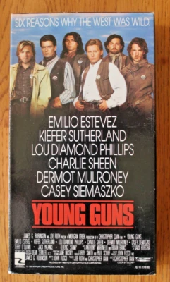 Young Guns VHS 1988 Emilio Estevez Kiefer Sutherland VGC Foto 1 de 4