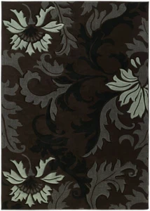 Blue Transitional 3x5 Floral Damask Petals Area Rug - Actual Size: 2' 7" x 4' 2" - Picture 1 of 1