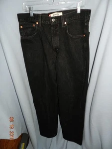 Mens Size 34x34 Levis 550 Relaxed Fit Tapered Leg Black Denim Jeans Pants EUC - Picture 1 of 4