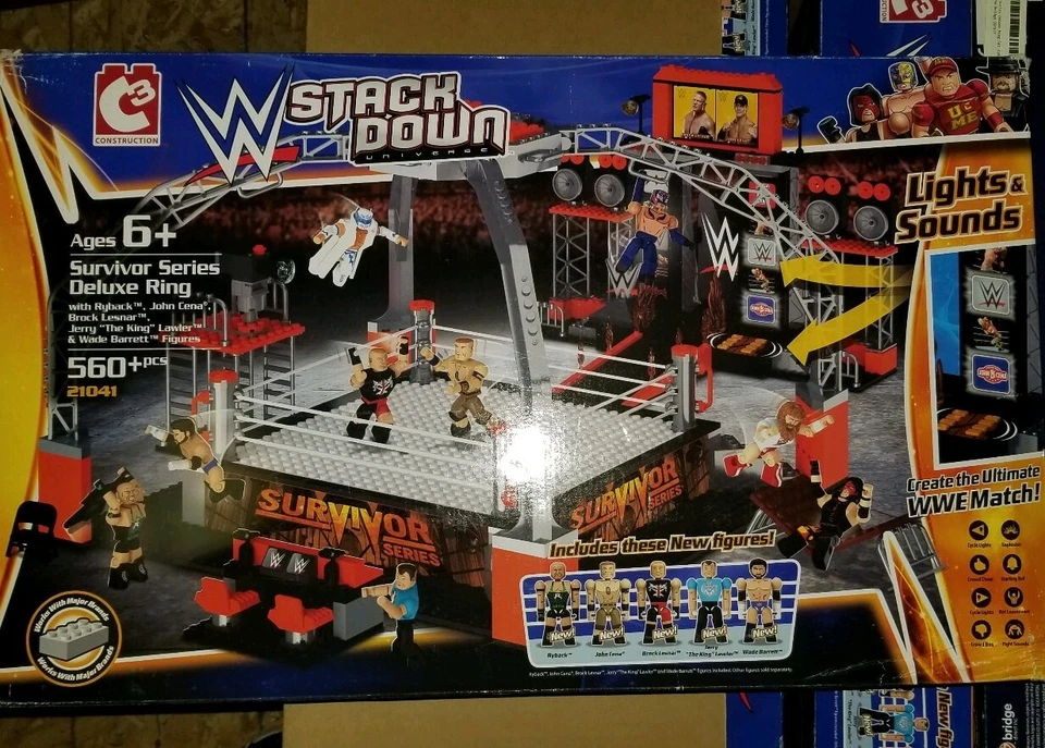 RARE WWE C3 Stackdown Survivor Deluxe Ring Building Set John Cena 21041 NEW  - Image 1 of 4
