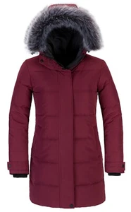 Wantdo Womens Long Winter Coat Parka Warm Quilted Jacket Coat Fur Hood Windproof - Picture 1 of 26