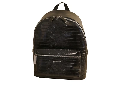 NEW W TAGS LARGE BLACK MICHAEL KORS BACKPACK ALLIGATOR COOPER $648 - Image 1 of 4