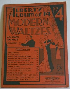 vintage music book Albert's Album of 14 Modern Waltzes no 4   Australian - Imagen 1 de 4