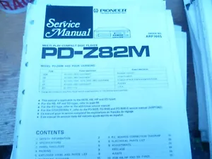 Pioneer PD-Z82M Series Lettore Compact Disc Manuale di Servizio ORIGINALE - Foto 1 di 1