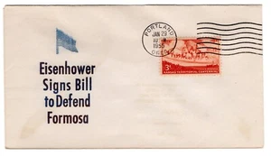 Linto 1955 Portland OR - Eisenhower Signs Bill to Defend Formosa - Bild 1 von 2