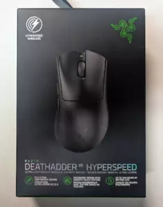 Razer DEATHADDER V3 HYPERSPEED Ultra-Lightweight E-Sports Mouse RZ01-0514 NEW - Picture 1 of 3