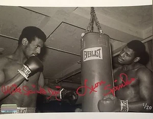Leon / Michael Spinks Dual Signed 8x10 #D/20 COA Inscriptagraphs Ali Tyson Auto - Picture 1 of 4