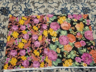 Opulento pergamino floral y floral ~ ~ Michael Miller ~ 36" X 45" cada uno 2 yardas en total Foto 1 de 4