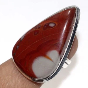 925 Silver Plated Noreena Jasper Ethnic Ring Handmade Jewelry Size US 6.5 GW - Imagen 1 de 3