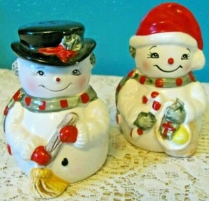 Hermes ??? Snowmen Salt And Pepper Shakers  - Picture 1 of 12