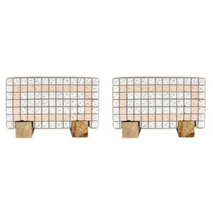 2x Urban Brix Rectangular White/Pink 21cm Concrete Planter Plant Pot Home Decor - Picture 1 of 1