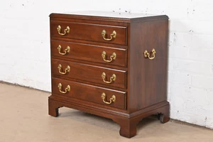 Ethan Allen Georgian Solid Cherry Wood Four-Drawer Bedside Chest - Picture 1 of 11