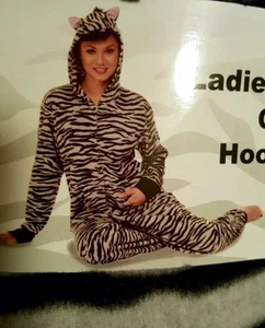 Zebra Hooded Non Footed Pajamas Fleece 1 PC Costume Adult XXL NWT LAST ONE - Picture 1 of 4