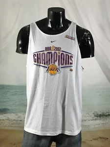 NIKE Los Angeles Lakers 2002 NBA Champions Tank Top XL White Sleeveless Y2K Rare - Picture 1 of 10