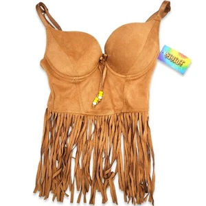 NWT Spirit Halloween Women's Fringed Western Pocahontas Top Cosplay Size XS - Picture 1 of 5