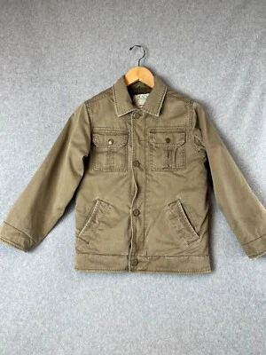 Children's Place utility Jacket Boys Size M Khakis Fur Buttoned Winter Warm - Image 1 of 4