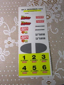 728X Vintage Kyosho Japan Sky Bomber 14X NGK Decal Sheet 9 Cm * 22 Cm - Picture 1 of 2