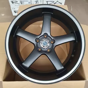 Juego de 4 Dare HIRO 19x9.5 5x114.3 et38 690KG 73.1CB Negro Mate/Labio Sil NUEVO - Imagen 1 de 3