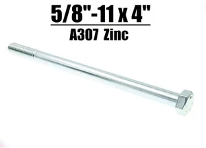 (Qty 60) 5/8"-11 x 4" Hex Cap Screw / Bolt A307 Zinc Plated CLEARANCE ITEM - Picture 1 of 1