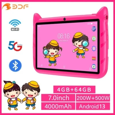 Tablet per Bambini 7 Pollici 4GB RAM 64GB Android 13 Tablet ROM WiFi Bluetooth - Immagine 1 di 4