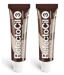 2x RefectoCil 3 marrone naturale sopracciglia e colore ciglia 15 ml - Foto 1 di 1