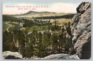 Horse Shoe Curve Burlington Missouri River Valley Railroad South Dakota Postcard - Picture 1 of 2