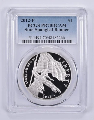 PR70 DCAM 2012-P Star-Spangled Banner Commemorative Dollar PCGS Blue Label *1917 - Image 1 of 4