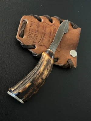 💥Exc. Vintage Antique Rare LANDERS FRARY & CLARK USA Old Stag Ink Eraser Knife - Image 1 of 4