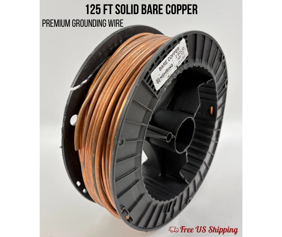 Nehring Bare Copper 2 Solid 125 ft Electrical Wire Grounding Conductor - Image 1 of 4