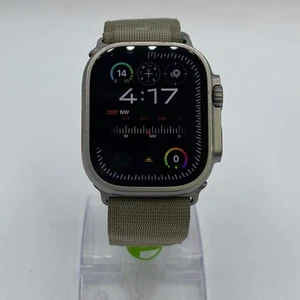 Unlocked Apple Watch Ultra 2 49MM Natural Titanium Green Alpine Loop A2986 - Picture 1 of 13