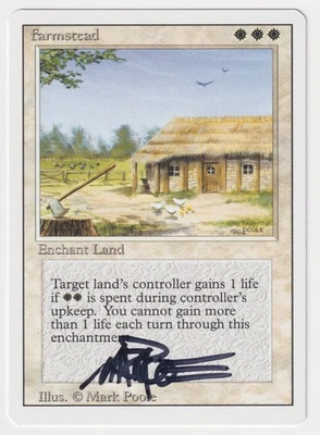Signed Farmstead Proof NM Revised Artist Mark Poole MTG Magic AP Reserved List! - Image 1 of 2