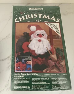 Vintage WonderArt Christmas Santa Claus Craft Yarn Kit New Old Stock K200 - Picture 1 of 5
