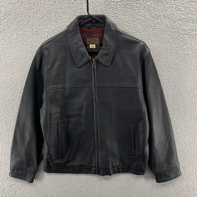 Pendleton Jacket Mens Small Black Leather Tribal Mount Boss Wool Lined Aztec - Image 1 of 4