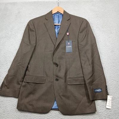Blazer Chaps Hombre 38R Marrón Pata de Gallo Abrigo Deportivo 2 Botones CEYN16PX0399 NUEVO CON ETIQUETAS Foto 1 de 4