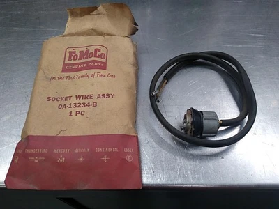 NOS OEM Ford Tudor FoMoCo 0A-13234-B LH or RH Parking Light Sockets w Wiring  - Image 1 of 4