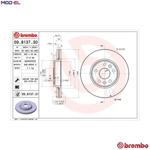 2x BRAKE DISC 09.8137.31 FOR RENAULT MEGANE/II/-Cabriolet/Sport/Tourer 2.0L - Picture 1 of 10