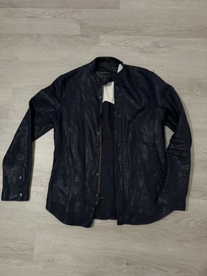 John Varvatos USA 100% Pure Linen Jacket Mens Small Dark Indigo Full Zip Button - Image 1 of 4