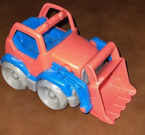 Green Toys Made In USA Bull Dozer Small 5'-7' Red And Blue Great For Sand Box - Picture 1 of 4