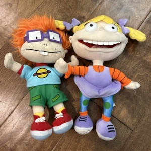 Angelica Rugrats klassische Plüschpuppe Rarität mit offenem Mund und Zähnen 12 Zoll & Chuckie - Bild 1 von 11