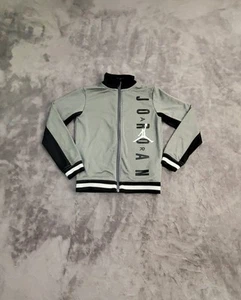 Air Jordan Kid’s Jacket Size 3-4 Years Old Gray Black Big Logo Zip Up Ca15 - Picture 1 of 6