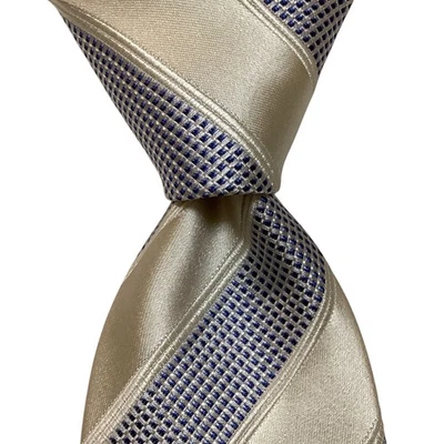 Corbata de seda a rayas azul/marfil colección President Signature de Donald Trump nueva con etiquetas Foto 1 de 3