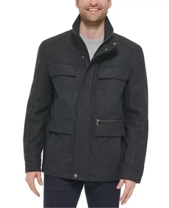 Cole Haan Signature- Melton Wool Multi-Pocket Field Coat. Size Large - Picture 1 of 15