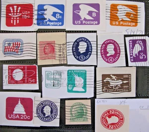 US stamps cut squares Eagles Lincoln Washington Franklin lot=16; Mint U411 - Picture 1 of 1