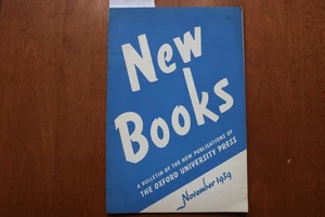 1939 NOVEMBER NEW BOOKS - THE OXFORD UNIVERITY PRESS- SOFTCOVER BULLETIN- K 3245 - Bild 1 von 7