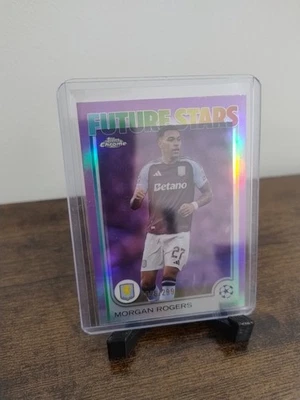 Morgan Rogers - Aston Villa UCC Topps Chrome 2025 Future Stars Purple /299 - Image 1 of 2